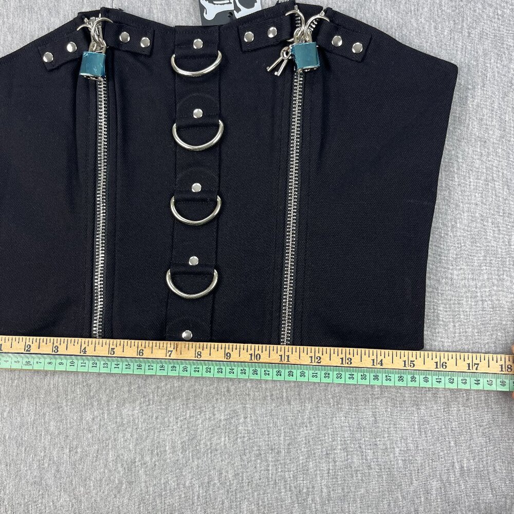 Lip Service Corset Top Womens XL Black Zipper D-Ring Bondage Fetish Bustier NEW - Picture 10 of 10